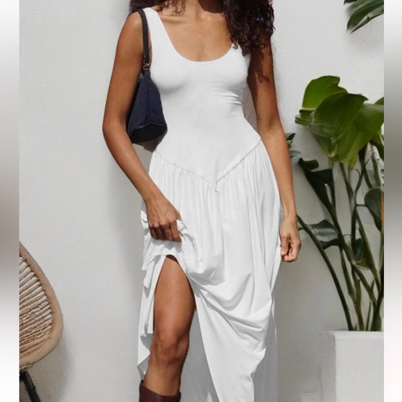 Asymmetrical White Dress - Picture 4 of 4